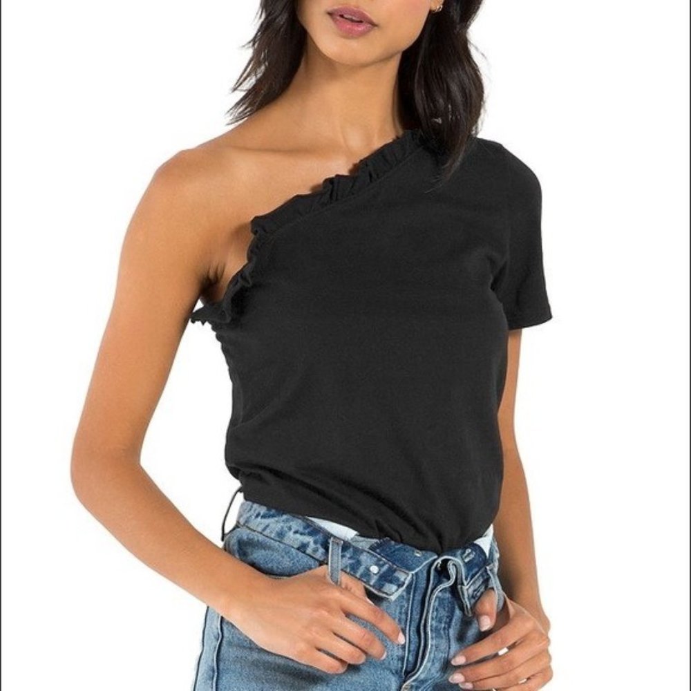 NWT N:philanthropy Blue One-shoulder Bodysuit in Black